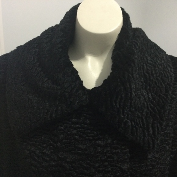 Talbots faux Persian lamb.Black size M Petite.Black jacket - Picture 14 of 16